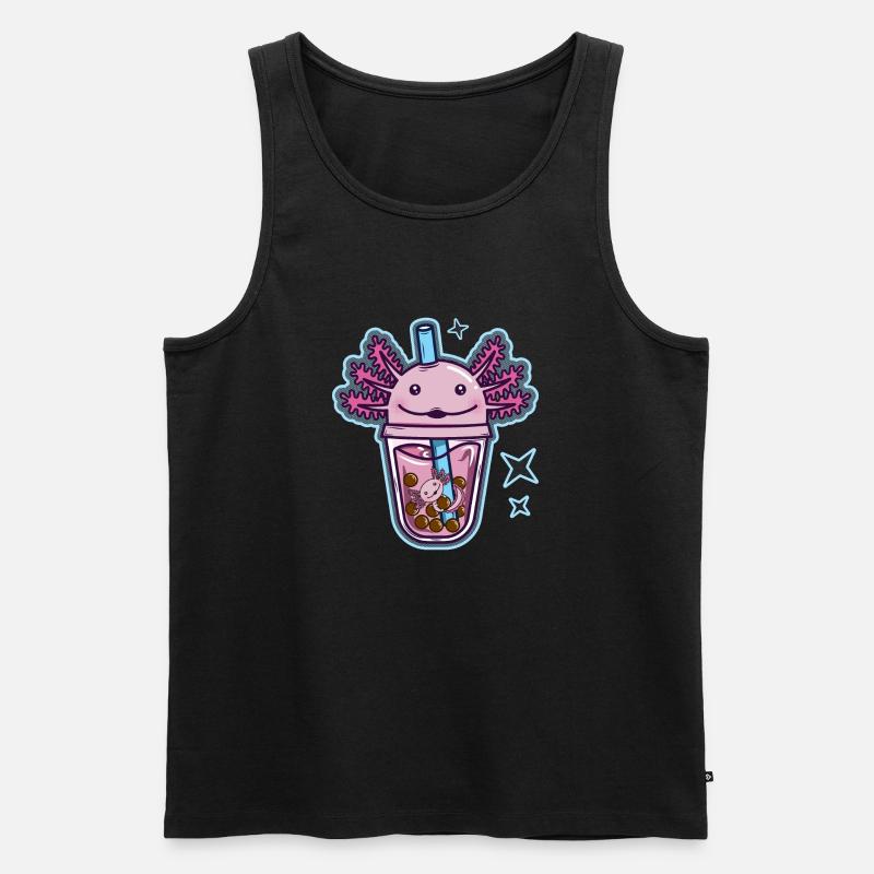 Axolotl Bubble Tee - Männer Premium Bio Tank Top - Schwarz