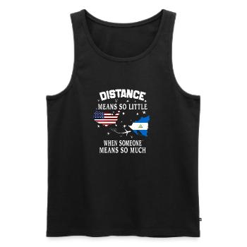 Distanz bedeutet so wenig, wenn jemand viel bedeutet - Männer Premium Bio Tank Top - Schwarz - Vorne - AI Model Male 178 light (178cm)