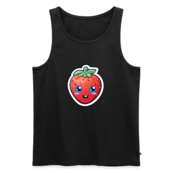 Erdbeere Anime - Männer Premium Bio Tank Top - Schwarz - Vorne - AI Model Male 178 light (178cm)