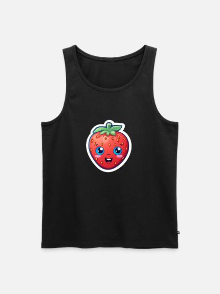 Erdbeere Anime - Männer Premium Bio Tank Top - Schwarz