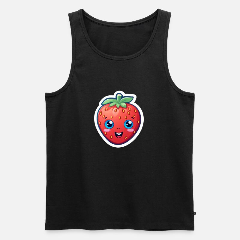 Erdbeere Anime - Männer Premium Bio Tank Top - Schwarz