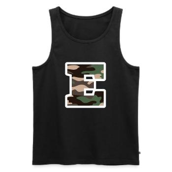 Buchstabe E Militärische Tarnung - Geschenkidee - Männer Premium Bio Tank Top - Schwarz - Vorne - Michal (187cm)