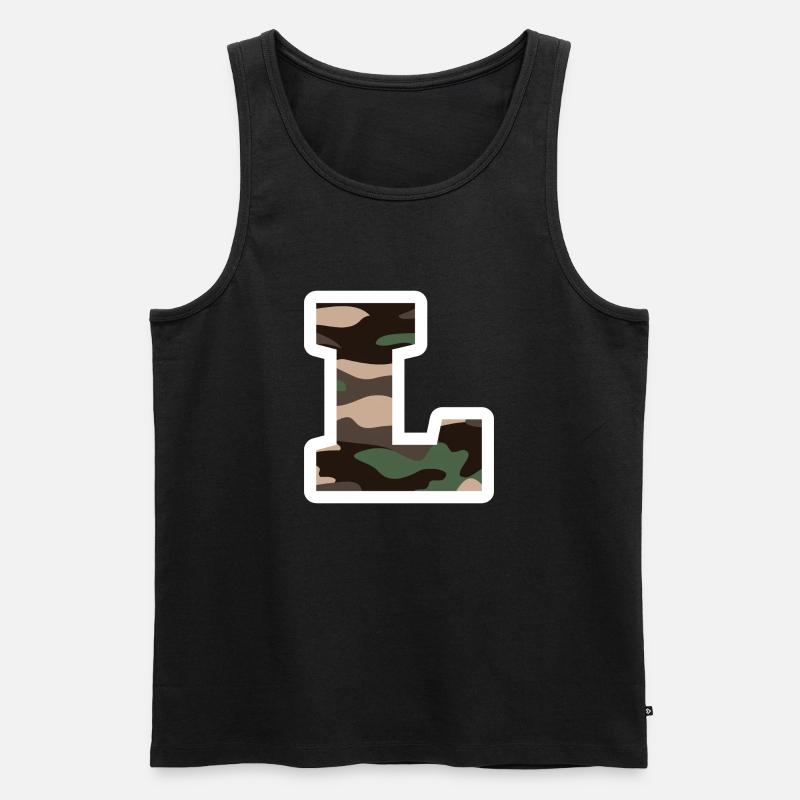 Buchstabe L Militärtarnung - Geschenkidee - Männer Premium Bio Tank Top - Schwarz