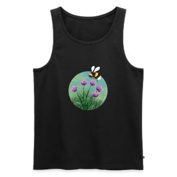 Biene und Blumen - Männer Premium Bio Tank Top - Schwarz - Vorne - Michal (187cm)