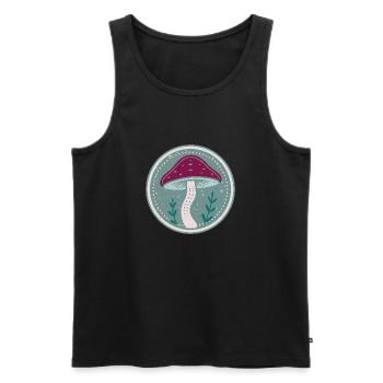 Mystic mushroom - Men's Premium Organic Tank Top - black - Front - AI Model Male 178 light (178cm)