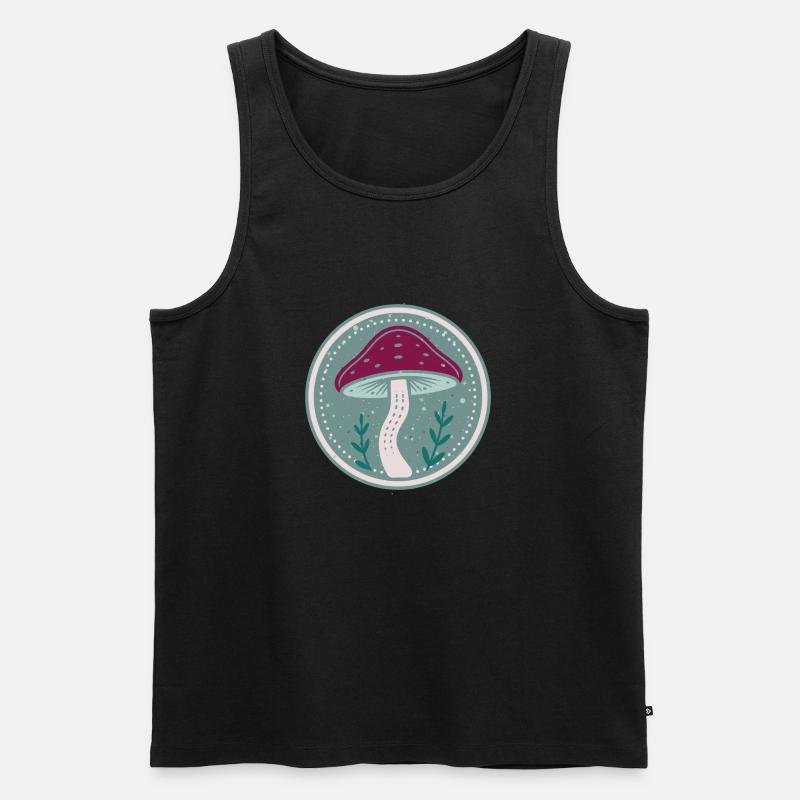 Mystischer Pilz - Männer Premium Bio Tank Top - Schwarz