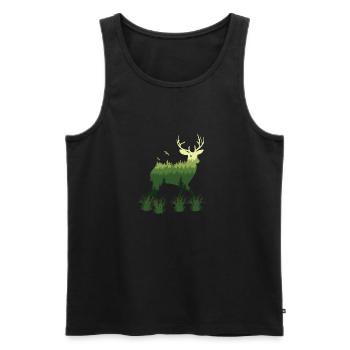 Deer Of Nature - Men's Premium Organic Tank Top - black - Front - Michal (187cm)