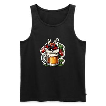 Ladybug / Lucky Charm / Dotted / New Year - Men's Premium Organic Tank Top - black - Front - AI Model Male 178 light (178cm)