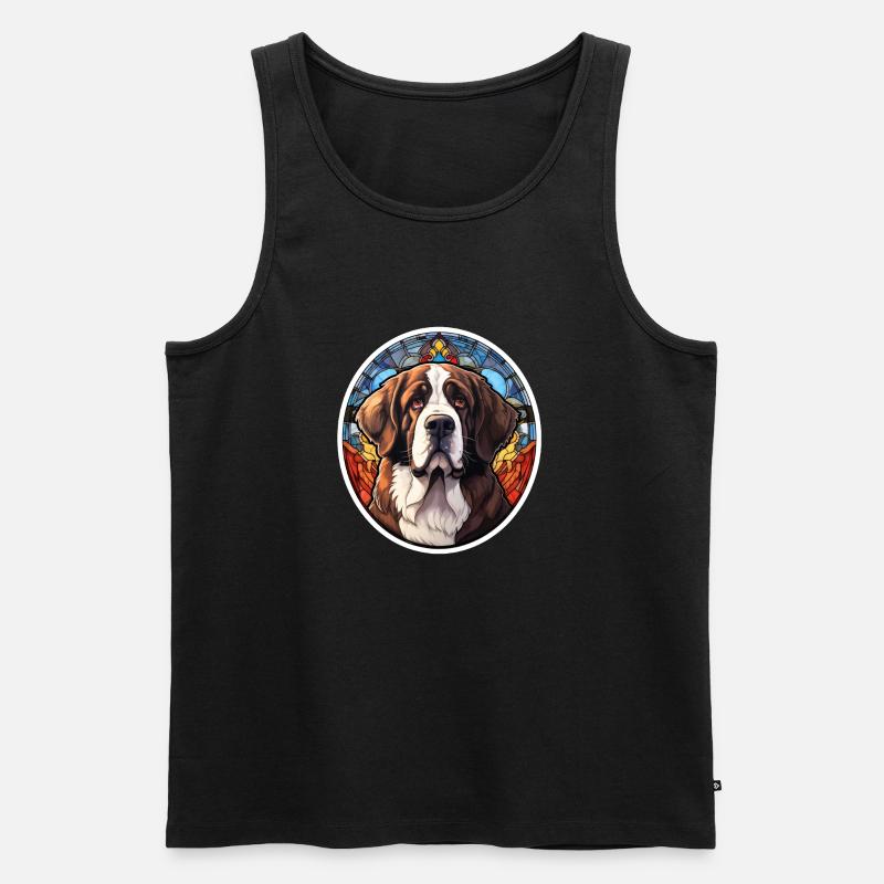Bernhardinerkopf - Männer Premium Bio Tank Top - Schwarz