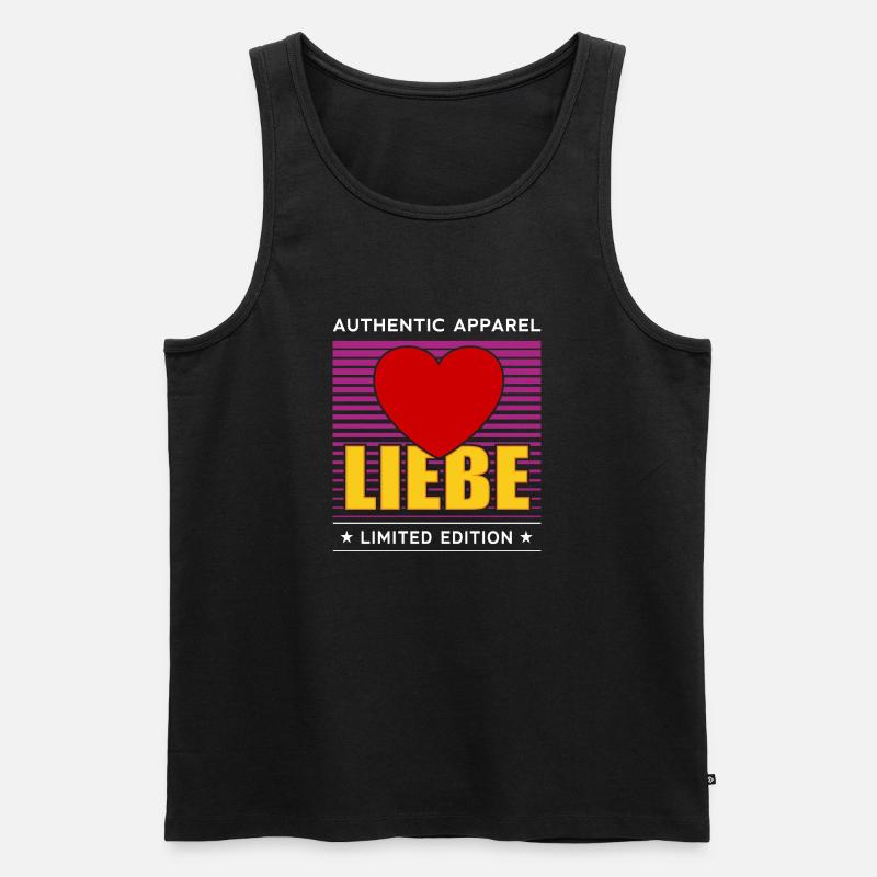 Liebe - Männer Premium Bio Tank Top - Schwarz