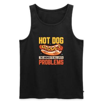 Hot Dog The Answer To All Life's Problems Hotdogs - Men's Premium Organic Tank Top - black - Front - AI Model Male 178 light (178cm)