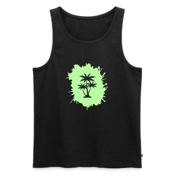 palmen klecks - Männer Premium Bio Tank Top - Schwarz - Vorne - AI Model Male 178 light (178cm)