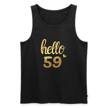 Hello 59 doré - Débardeur bio Premium Homme - noir - Devant - Michal (187cm)