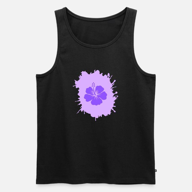 hibiskus klecks - Männer Premium Bio Tank Top - Schwarz
