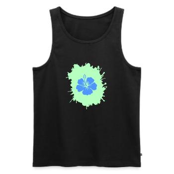Hibiscus blobs - Men's Premium Organic Tank Top - black - Front - AI Model Male 178 light (178cm)