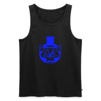 Sir Cat Gentleman Chapeau haut de forme Monocle Rich Gentleman - Débardeur bio Premium Homme - noir - Devant - AI Model Male 178 light (178cm)