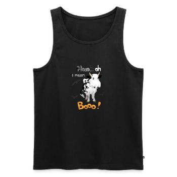 Cow Halloween Mooo - Men's Premium Organic Tank Top - black - Front - AI Model Male 178 light (178cm)