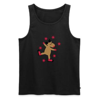 Funny moose for Christmas - Men's Premium Organic Tank Top - black - Front - AI Model Male 178 light (178cm)