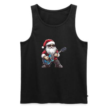 Weihnachtsmann Gitarre - Männer Premium Bio Tank Top - Schwarz - Vorne - Michal (187cm)