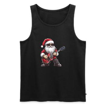 Weihnachtsmann Gitarre - Männer Premium Bio Tank Top - Schwarz - Vorne - Michal (187cm)