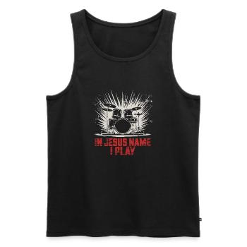 Rhythm for faith - Men's Premium Organic Tank Top - black - Front - Michal (187cm)