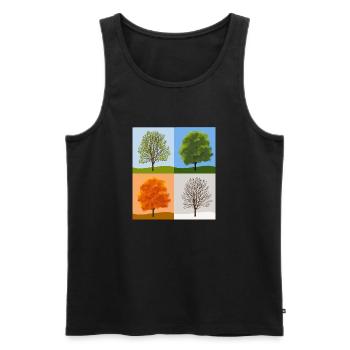 Jahreszeiten - Männer Premium Bio Tank Top - Schwarz - Vorne - Michal (187cm)