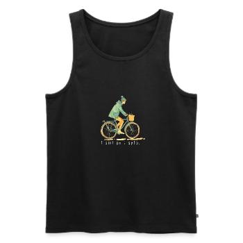 Je suis! Alors je tourne ! Aventure à vélo avec mon Furry F - Débardeur bio Premium Homme - noir - Devant - Michal (187cm)