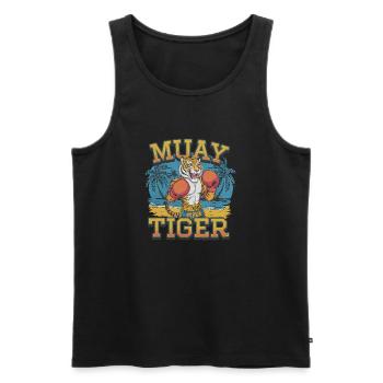muay thai tiger - Débardeur bio Premium Homme - noir - Devant - Michal (187cm)