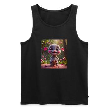 Happy Halloween, süß, Monster, wilde Haare, gruselig, lustig - Männer Premium Bio Tank Top - Schwarz - Vorne - Michal (187cm)
