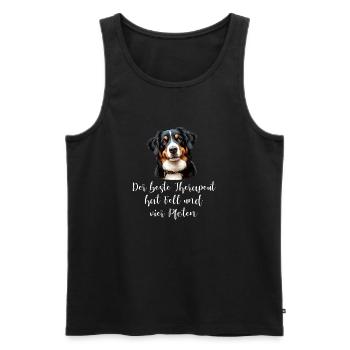 Der beste Therapeut hat Fell und vier Pfoten - Männer Premium Bio Tank Top - Schwarz - Vorne - Michal (187cm)