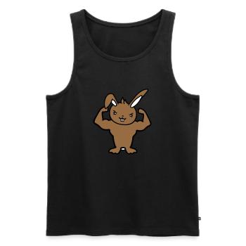 Bunny Bodybuilder Gym Muscles Strong Fitness Biceps - Men's Premium Organic Tank Top - black - Front - Michal (187cm)