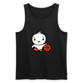 Vogel Basketball spielen Spaß Ball Sport dribbeln - Männer Premium Bio Tank Top - Schwarz - Vorne - AI Model Male 178 light (178cm)