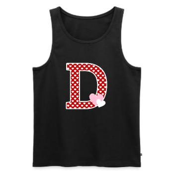 Buchstabe D Herz - Männer Premium Bio Tank Top - Schwarz - Vorne - AI Model Male 178 light (178cm)