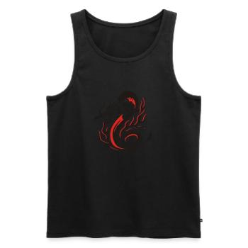 Drache - Männer Premium Bio Tank Top - Schwarz - Vorne - AI Model Male 178 light (178cm)