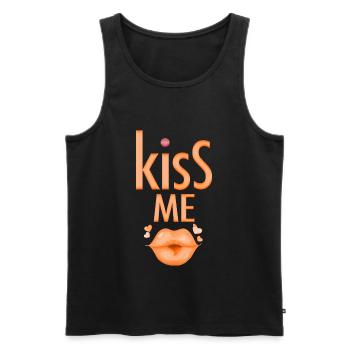 Embrasse-moi La fête - Débardeur bio Premium Homme - noir - Devant - AI Model Male 178 light (178cm)