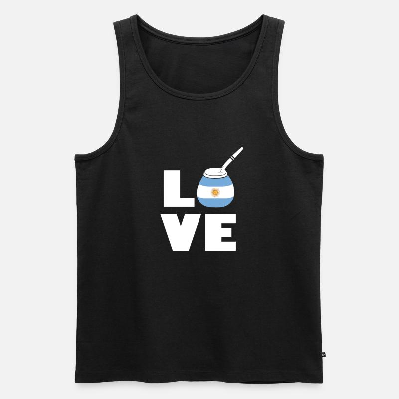 Mate Argentinien - Männer Premium Bio Tank Top - Schwarz
