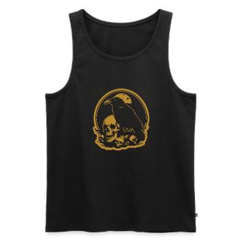 Black Raven, Raven, Raven with Skull Skull - Men's Premium Organic Tank Top - black - Front - AI Model Male 178 light (178cm)