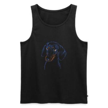 Dackel - Männer Premium Bio Tank Top - Schwarz - Vorne - Michal (187cm)