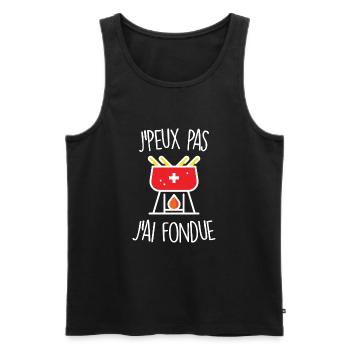 J'peux pas j'ai fondue - Débardeur bio Premium Homme - noir - Devant - Michal (187cm)