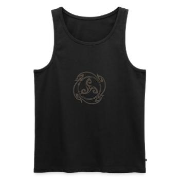Latene Celtic symbol mottled gray - Men's Premium Organic Tank Top - black - Front - AI Model Male 178 light (178cm)