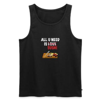 Sushi lover - Men's Premium Organic Tank Top - black - Front - AI Model Male 178 light (178cm)