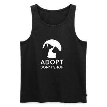 Adopt - dont shop I Tierretter - Männer Premium Bio Tank Top - Schwarz - Vorne - Michal (187cm)