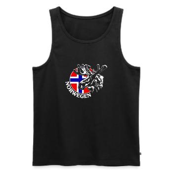 NORWEGEN Elch Tier Wildnis Wilsigns - Männer Premium Bio Tank Top - Schwarz - Vorne - Michal (187cm)