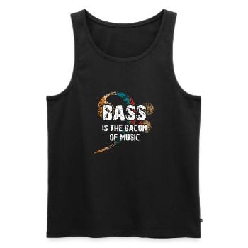 Bass is the Bacon of the Music - Bass clef - Men's Premium Organic Tank Top - black - Front - AI Model Male 178 light (178cm)