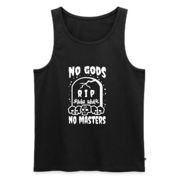 No Gods No Masters - Men's Premium Organic Tank Top - black - Front - Michal (187cm)