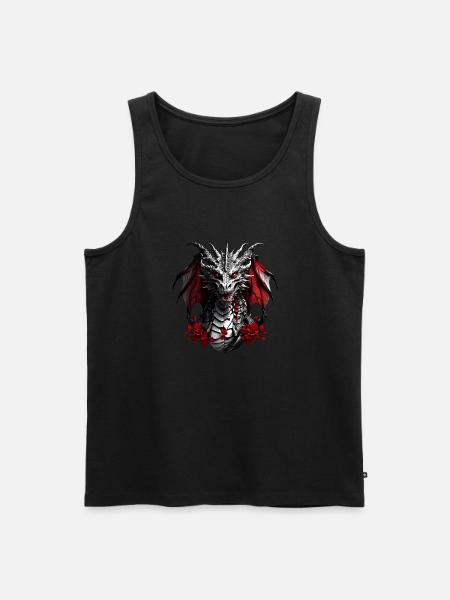 Fire Dragon Dragon Portrait for Dragon Fans Dragon - Men's Premium Organic Tank Top - black
