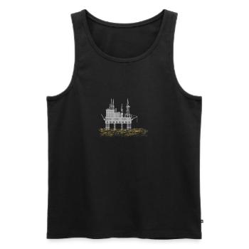 Drilling platform - oil rig - Men's Premium Organic Tank Top - black - Front - AI Model Male 178 light (178cm)