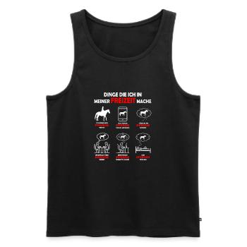 Dinge die ich in meiner Freizeit mache Pferd - Männer Premium Bio Tank Top - Schwarz - Vorne - Michal (187cm)
