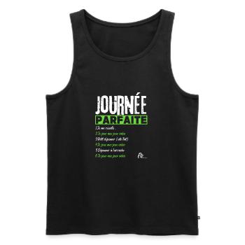 Journée parfaite de gamer jeux vidéo gaming humour - Débardeur bio Premium Homme - noir - Devant - Michal (187cm)