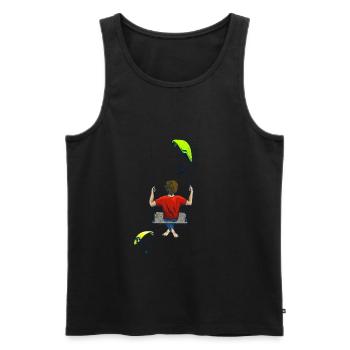 Hanging around in the sky - Männer Premium Bio Tank Top - Schwarz - Vorne - AI Model Male 178 light (178cm)